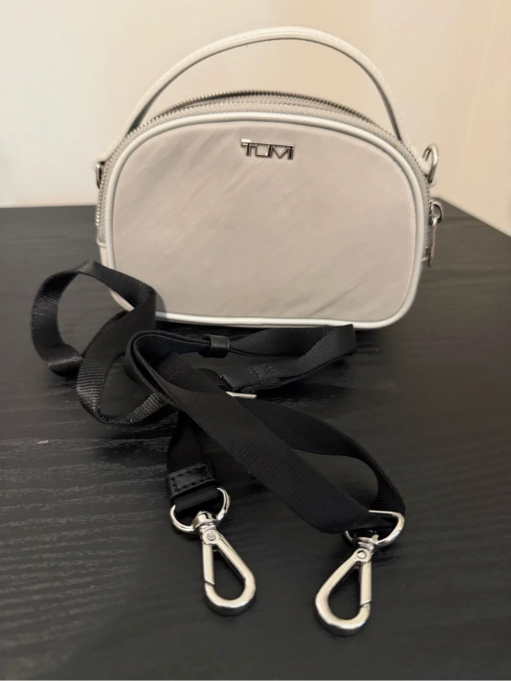 Tumi Small White Top-Handle Mini Crossbody